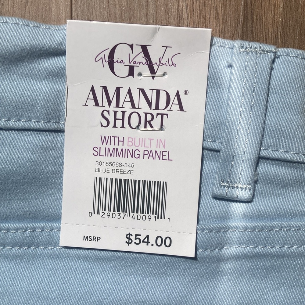 Gloria Vanderbilt Amanda denim short slimming panel blue breeze 22W - Picture 9 of 16
